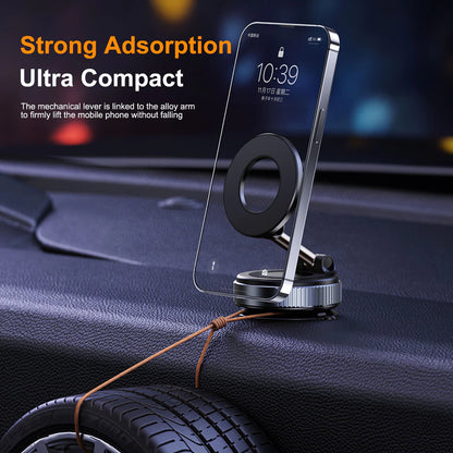 vacuum suction magnetic phone mount for car dashboard and windshield