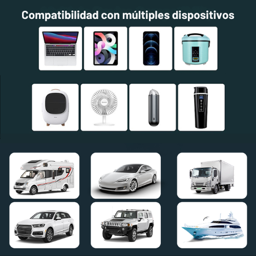 Inversor de Corriente CarVolt  Portátil para Coche 12/24V