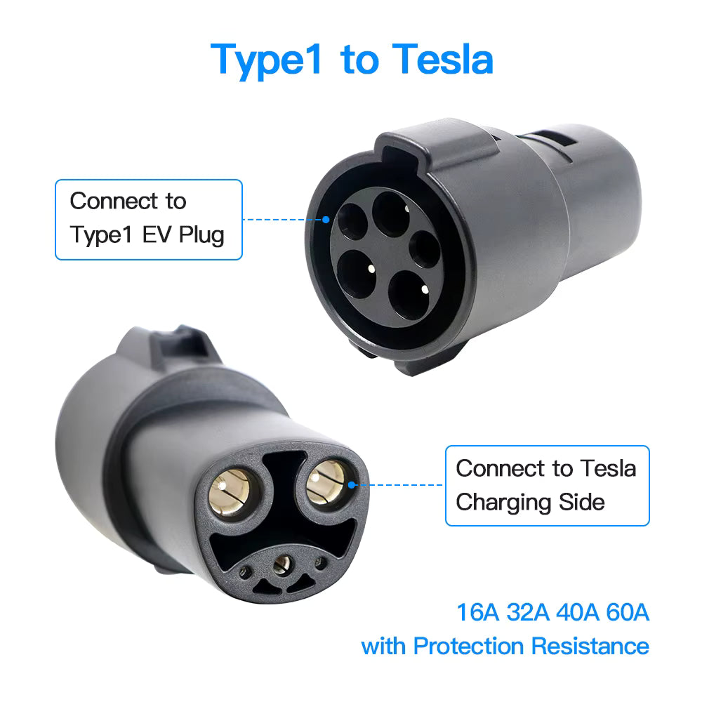 Universal EV Charging Adapter — J1772 / IEC 62196EV/Tesla