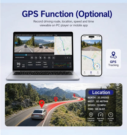 A3-4K PRO 360° Dual Dash Cam – 4K Front + 2K Rear