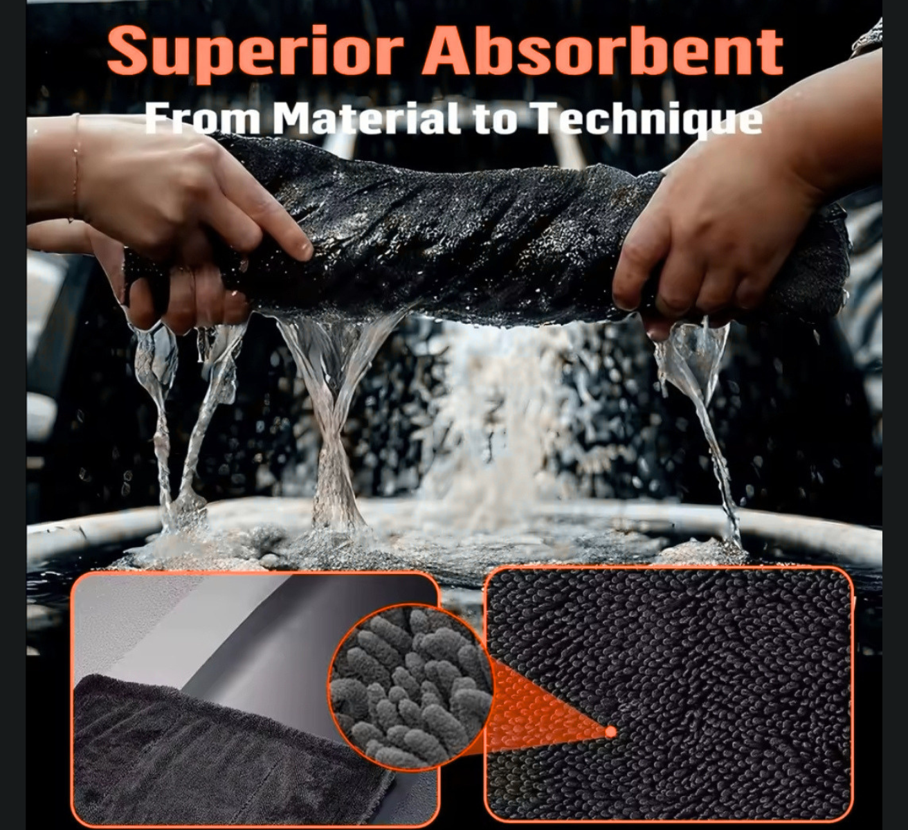 Premium Microfiber Car Drying Towel – XXL Ultra Absorbent